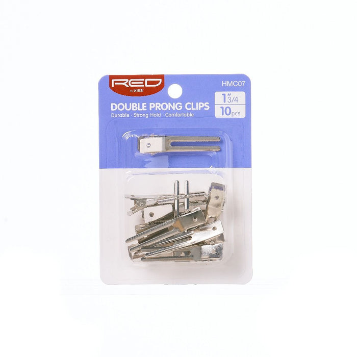 RED 1 3/4" Double Prong Clips 10pcs