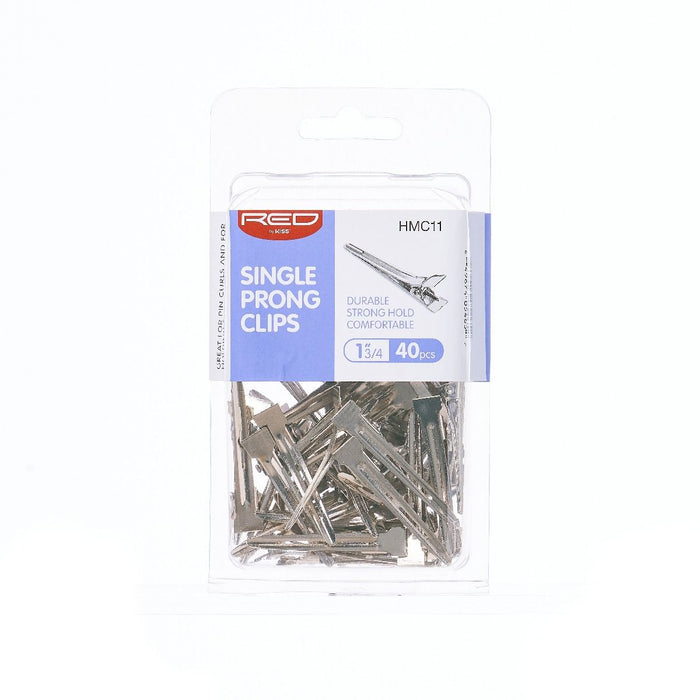 RED 1 3/4" Single Prong Clip 40pcs