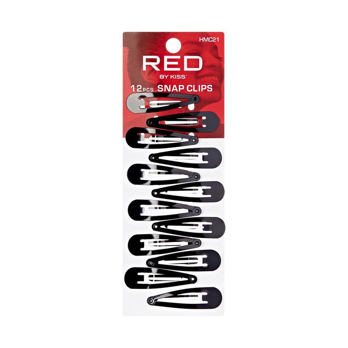 RED Hair Snap Clips 12pcs