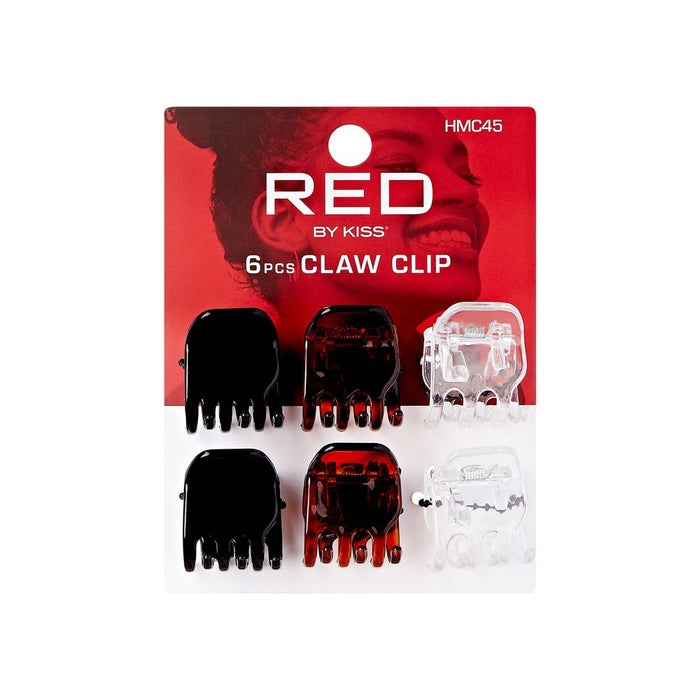 RED Hair Claw Clip 6pcs