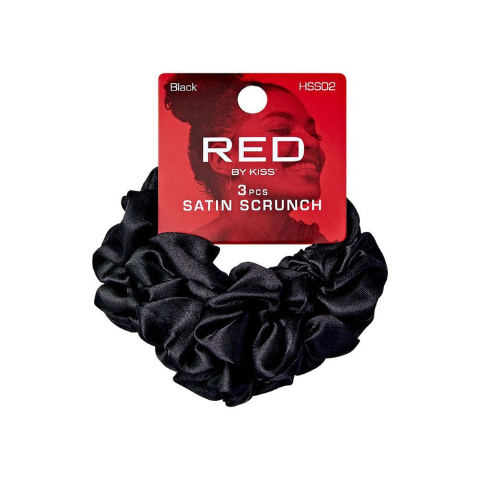 RED Satin Scrunch 3pcs - Black