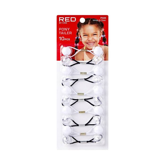 RED Kid's Ponytailer 10pcs - White & Clear