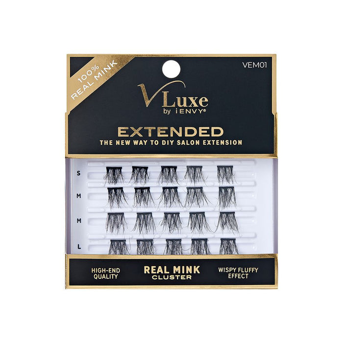 VLUXE by I-Envy Extended Real Mink Cluster Lashes
