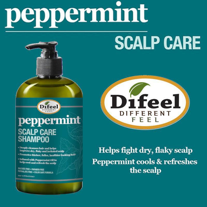 Difeel Peppermint Scalp Care Shampoo 12oz