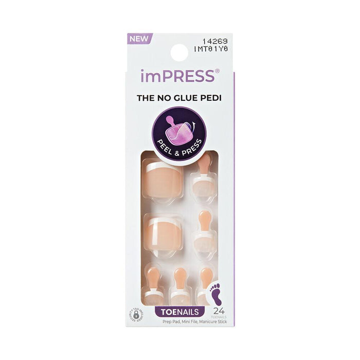 KISS imPRESS No Glue Pedicure Press On Toenails - Pure Hearted