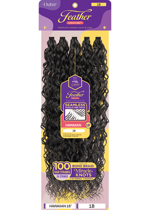 Outre Purple Pack Feather Crochet - Hawaiian 18"