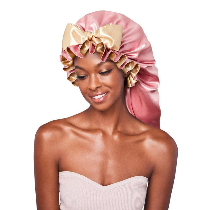 RED by KISS Ruffle Tie Braid Bonnet