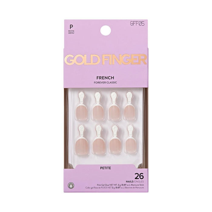 Gold Finger French Nails - Subtle