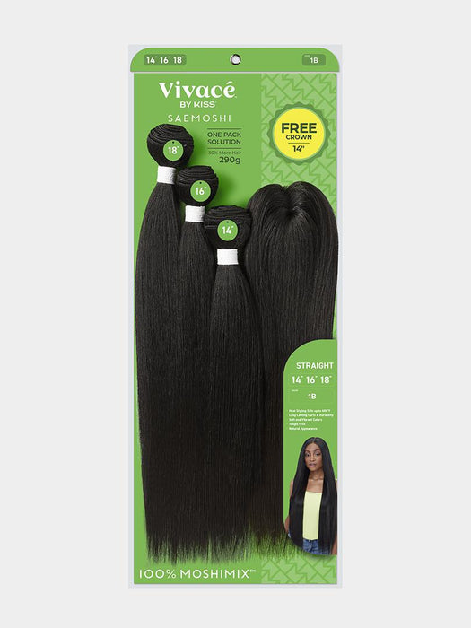 Vivace by KISS Saemoshi Straight Multi Pack 14" 16" 18" + Crown