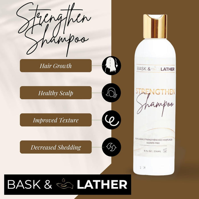 Bask and Lather Strengthen Shampoo 8oz