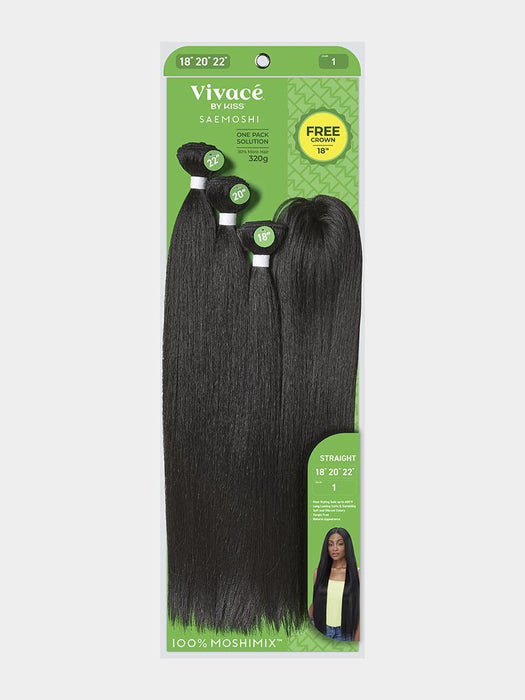 Vivace by KISS Saemoshi Straight Multi Pack 18" 20" 22" + Crown