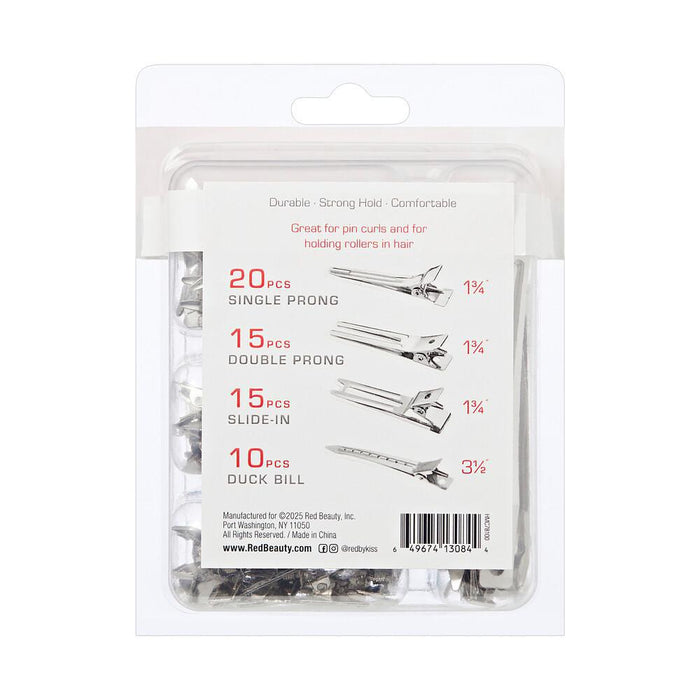 RED by KISS Metal Clip Combo Pack 60pcs - Silver