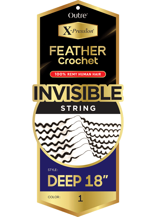 Outre X-Pression Human Hair Feather Crochet - Deep 18"