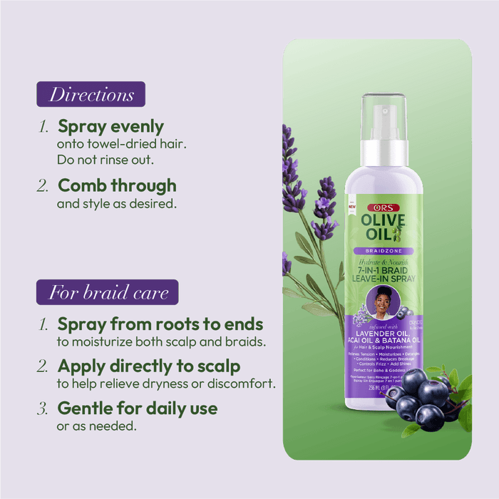 ORS Olive Oil Braidzone 7-in-1 Braid Leave-In Spray 8oz