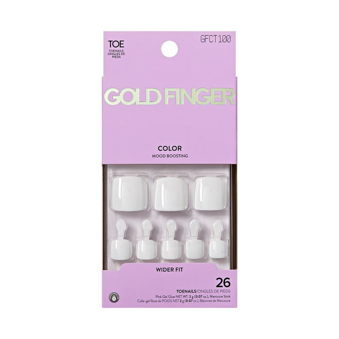 Gold Finger Color Wider Fit Toe Nails - Pristine