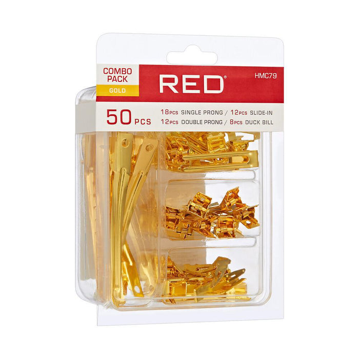 RED by KISS Metal Clip Combo Pack 60pcs - Gold