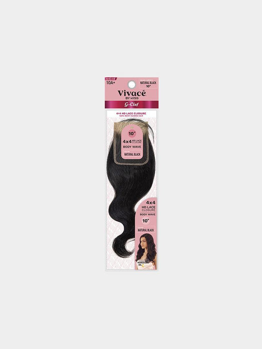 Vivace by KISS G Clef 4x4 Body Wave Closure - Natural Black