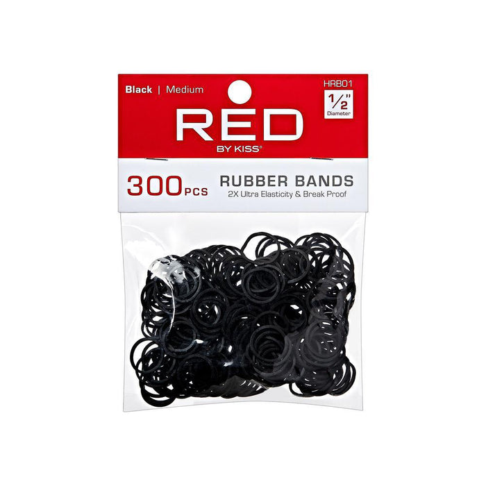 RED by KISS Medium Rubber Bands 300pcs - Black