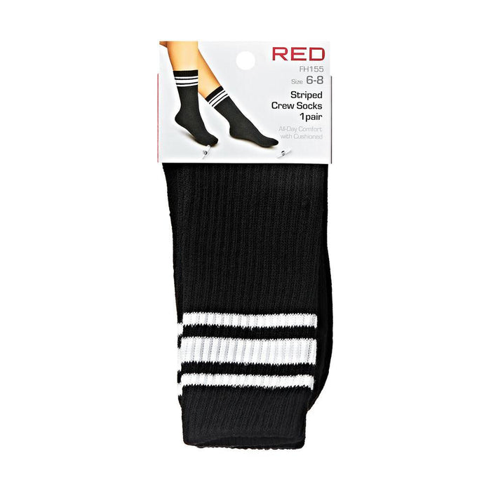 RED by KISS Striped Crew Socks 1 pair (Size 6-8)