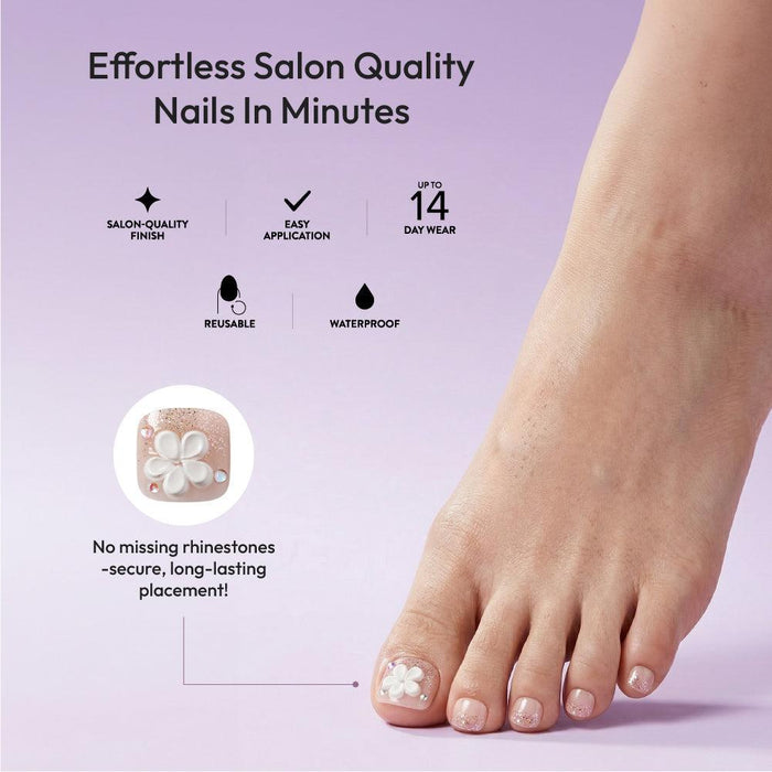 Gold Finger Glitzy 3D Handmade Press-On Toenails