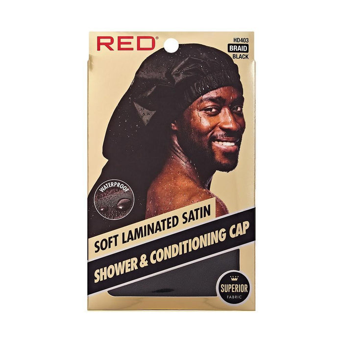 RED by KISS Braid Satin Shower and Conditioning Cap - Black