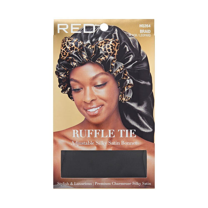 RED by KISS Ruffle Tie Braid Bonnet