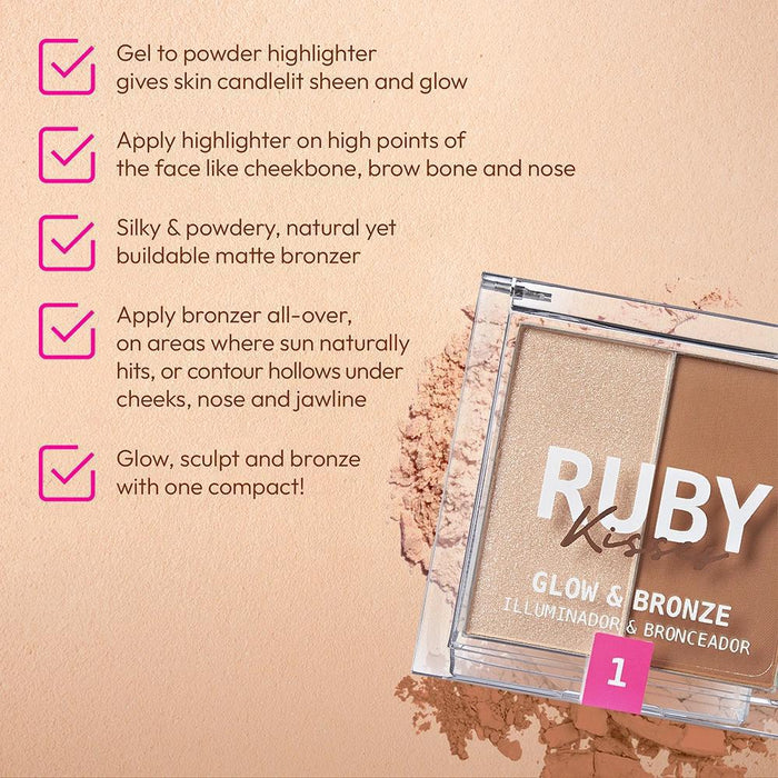 Ruby Kisses Glow and Bronze Highlighter Bronzer Duo