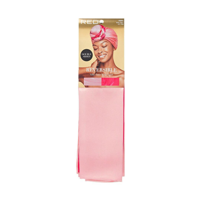 RED by KISS Reversible Satin Wrap Scarf - Baby Pink