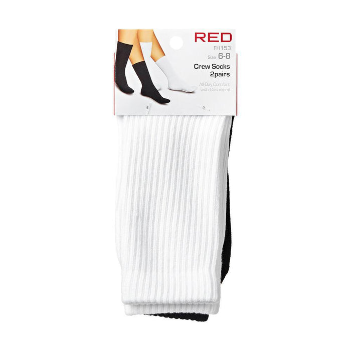 RED by KISS Crew Socks 2 pairs (Size 6-8)