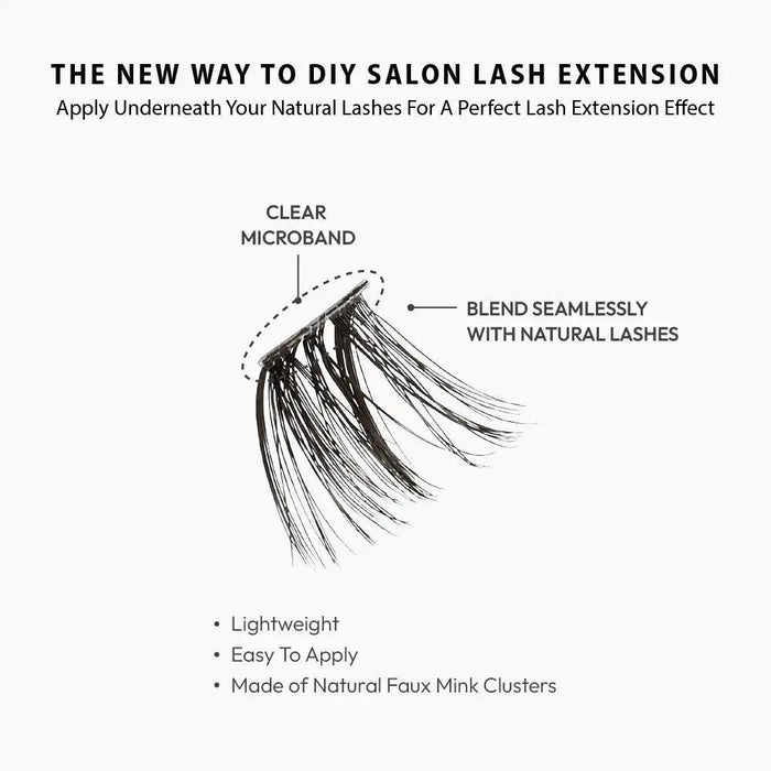 V-Luxe by i-Envy Extended Faux Mink Clear Band Cluster Lashes
