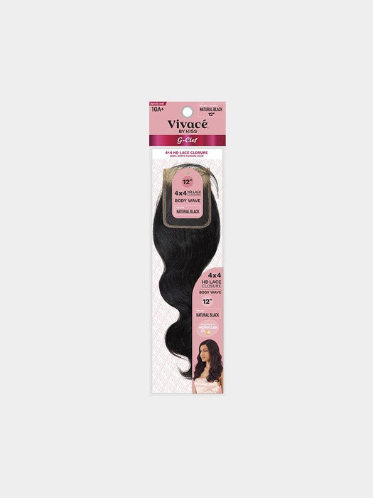 Vivace by KISS G Clef 4x4 Body Wave Closure - Natural Black