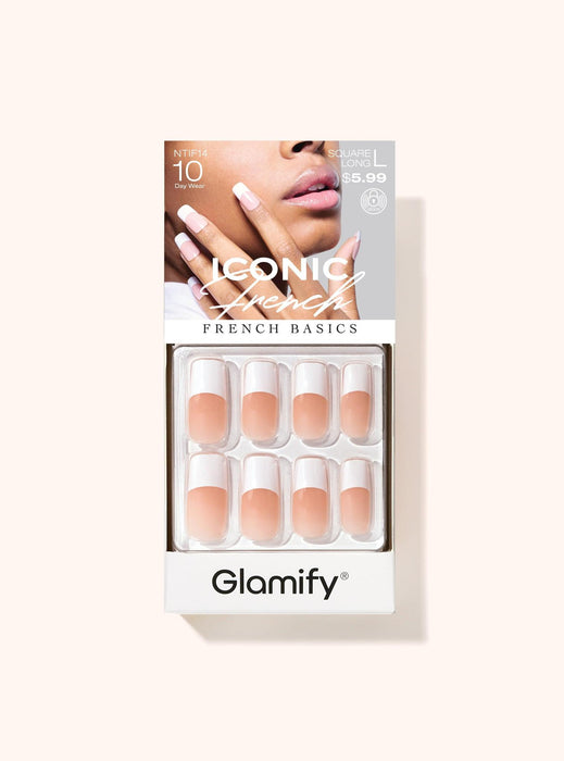 Absolute New York Glamify Iconic French Press On Nails - Long Square