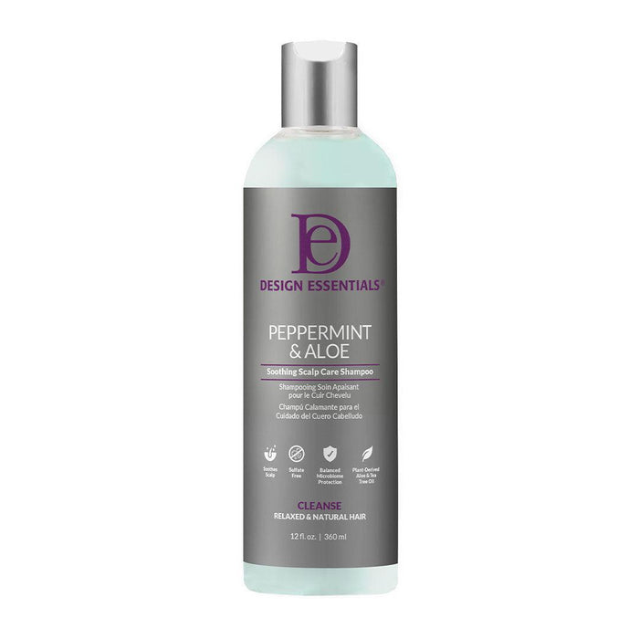 Design Essentials Peppermint and Aloe Soothing Scalp Care Shampoo 12oz