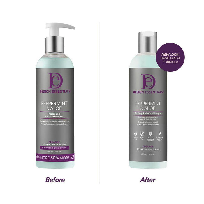Design Essentials Peppermint and Aloe Soothing Scalp Care Shampoo 12oz
