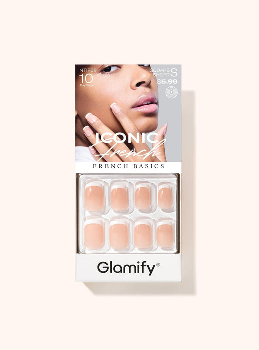 Absolute New York Glamify Iconic French Press On Nails - Short Square