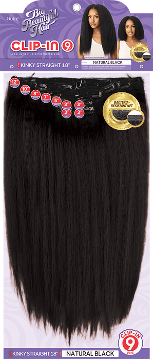 Outre Big Beautiful Hair Clip-In 9pcs - Kinky Straight 18"