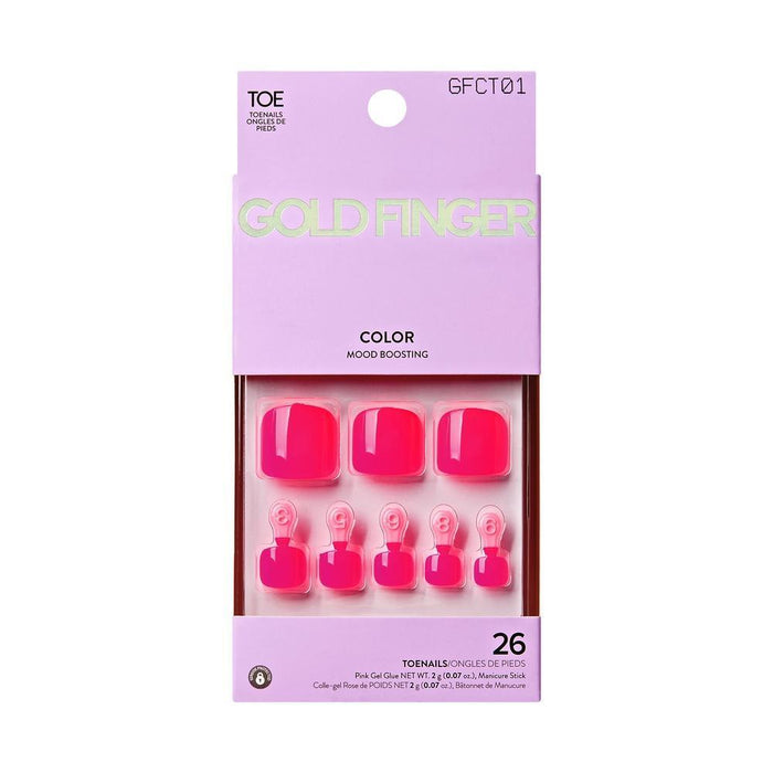 Gold Finger Color Toe Nails - Charm
