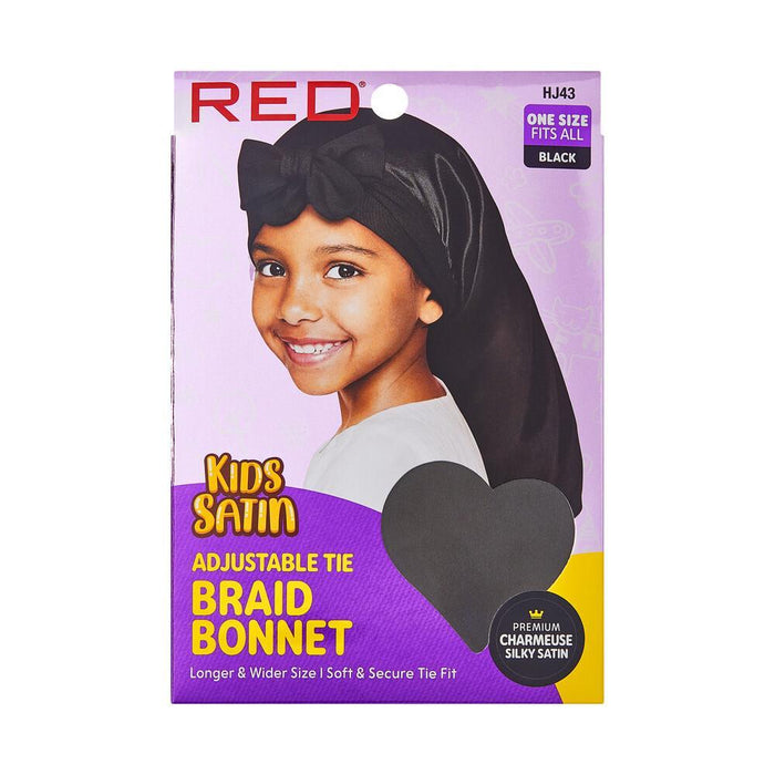 RED by KISS Adjustable Tie Braid Bonnet - Black