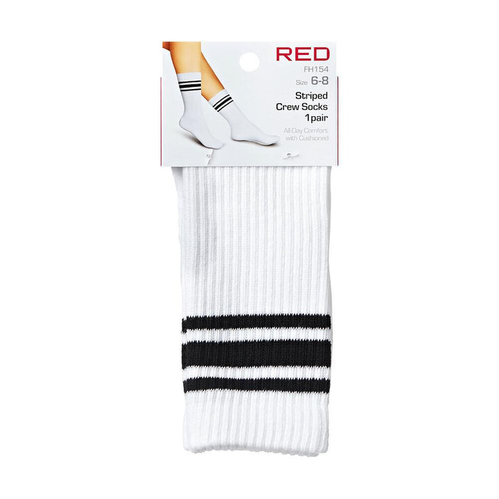 RED by KISS Striped Crew Socks 1 pair (Size 6-8)