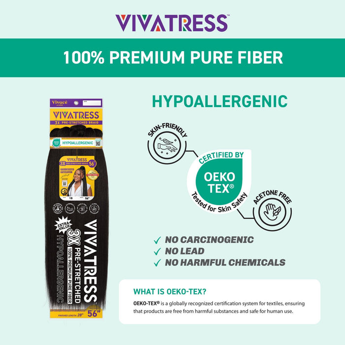 Vivace 3x Vivatress Pre-Stretched Braiding Hair 56"