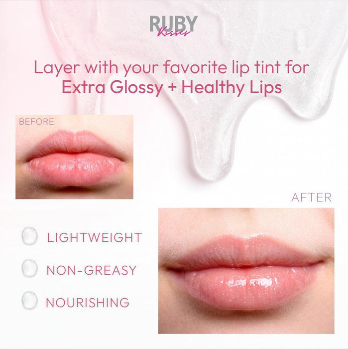 Ruby Kisses Lip Oil - Diamond Shimmer with Mint