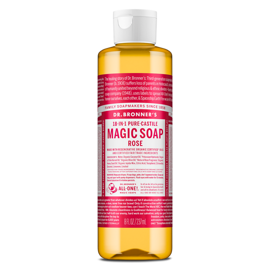 Dr Bronner's Pure Castile Magic Soap 8oz - Rose