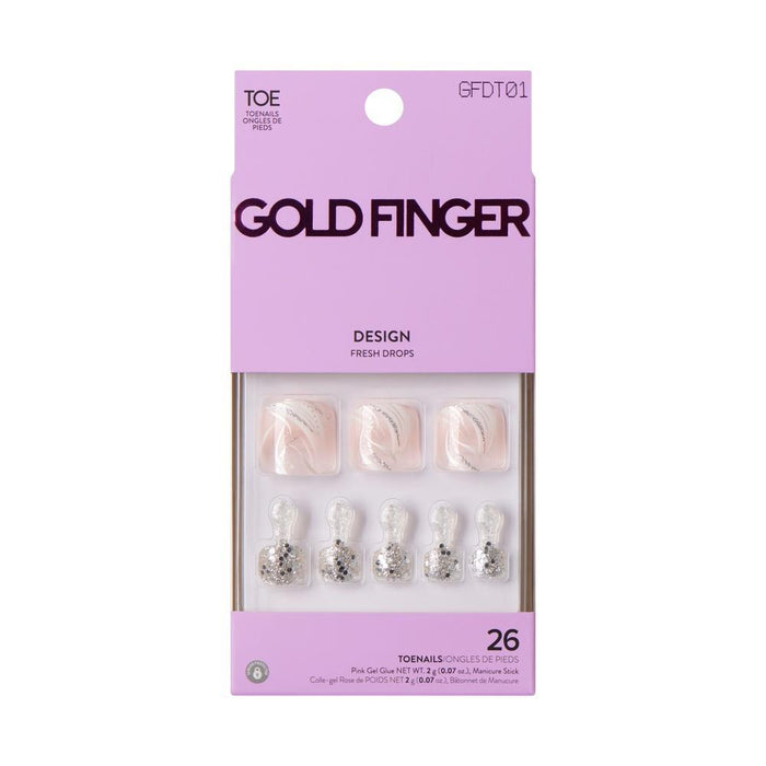 Gold Finger Design Toe Nails - Beamish