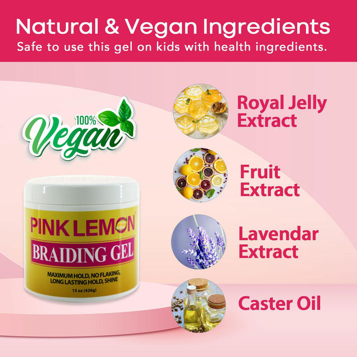 Pink Lemon Braiding Gel 32oz