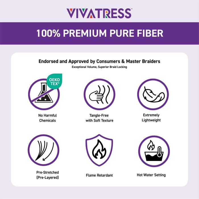 Vivace 3x Vivatress Pre-Stretched Braiding Hair 56"