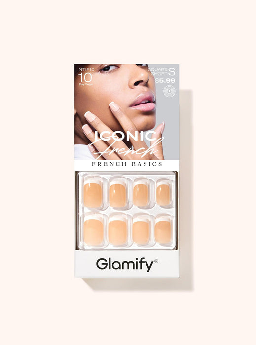 Absolute New York Glamify Iconic French Press On Nails - Short Square