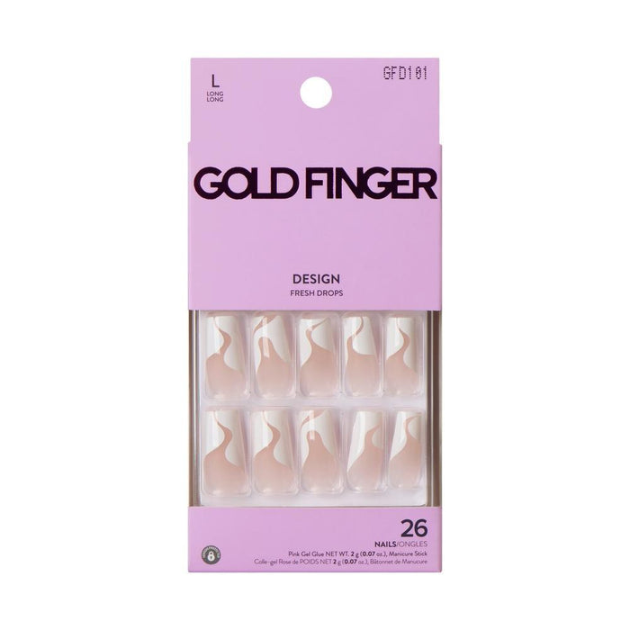 Gold Finger Design Nails - Chime