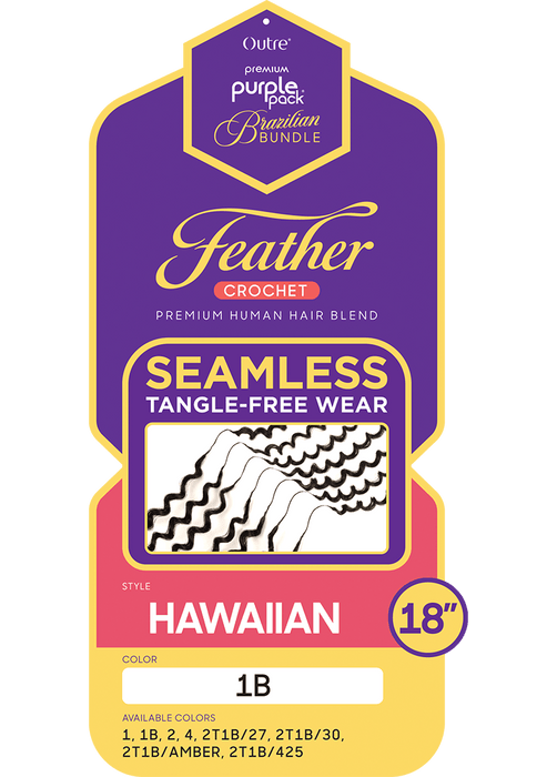 Outre Purple Pack Feather Crochet - Hawaiian 18"