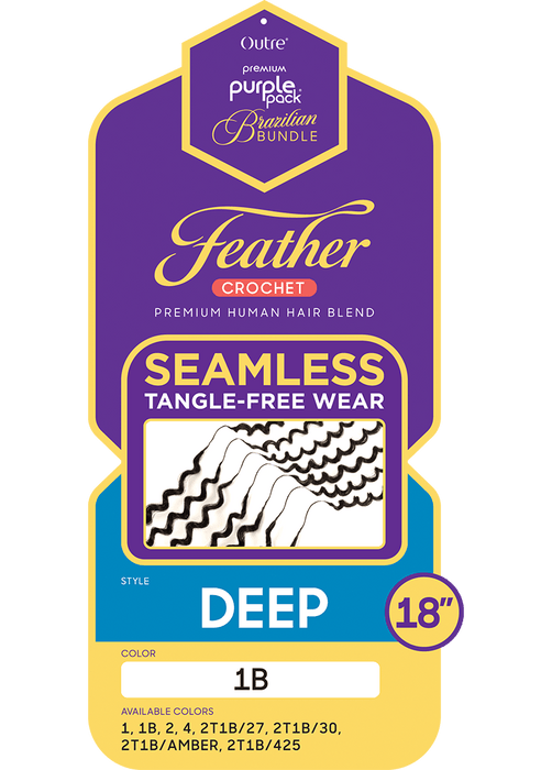 Outre Purple Pack Feather Crochet - Deep 18"