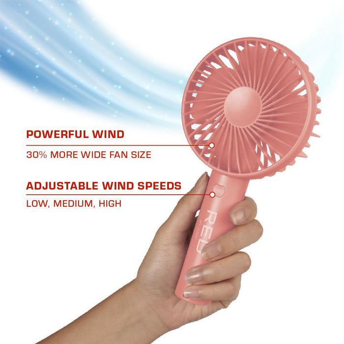 RED by KISS Portable Handheld Rechargable Beauty Fan - Pink